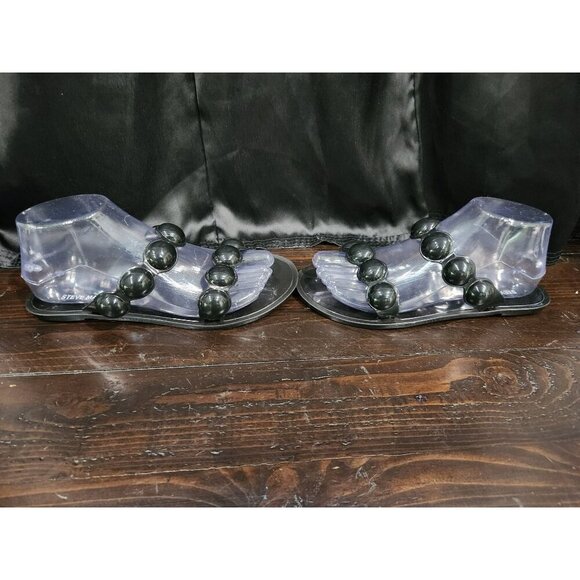 NWOB Steve Madden Zaza Black Bubble Strap Slide Sandals/Size 7 - Picture 4 of 10